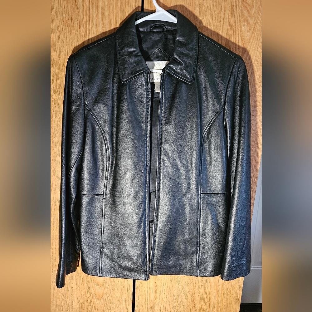 Women's Small Studio Works Black Genuine Leather Jacket